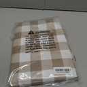 Smiry Rectangle Table Cloth, Waterproof Vinyl Tablecloths with Flannel Backing, Wipeable Buffalo Plaid Table Cover for Picnic, Indoor and Outdoor (Khaki & White, 60"x84")