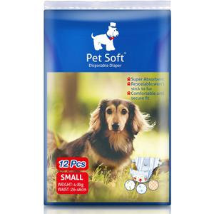 Pet Soft Dog Diapers Female - Disposable Puppy Diapers, Cat Diaper 12pcs Small