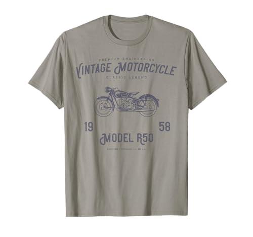 Retro Motorcycle T Shirt, Original Vintage Design T-Shirt, L