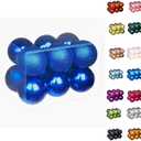 Emopeak 12Pcs Christmas Balls Ornaments for Xmas Christmas Tree - 4 Style Shatterproof Christmas Tree Decorations Hanging Ball for Holiday Wedding Party Decoration (Navy Blue, 3.2"/8CM)