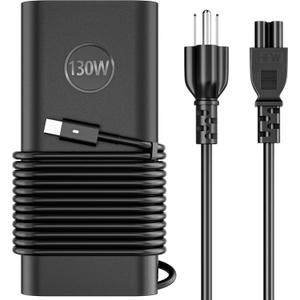 130W USB C Laptop Charger Compatible with Dell XPS 15 17 2in1 9575 9500, Precision 5550 5530 5750 3560, Latitude 7410 7310 7210 9410 9510 9575 5420 5520 5510 Type C Adapter