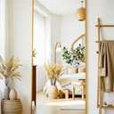 Suidia Full Length Mirror, 58"x18" Floor Standing Mirror Freestanding, Full Body Mirrors with Stand for Bedroom, Hanging Mounted for Living Room Cloakroom, Gold, Rectangular Style