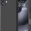 LOVE 3000 Designed for iPhone 16 Case, Premium Silicone with [Soft Anti-Scratch Microfiber Lining] Shockproof Protective Phone Case for Men Women Girls 6.1", Black