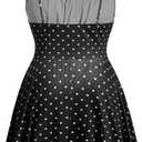 Verdusa Women's Plus Size Polka Dots Dress for Women Holiday Flowy Short Dresses (Black, XL)