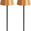 uuffoo 2 Pack Rechargeable Table Lamp Cordless Battery Operated Table Lamps Shower Lamp Bathroom Lamp with 3 Colors Stepless Dimming, Desk Lamp for Restaurant, Patio, Bedroom, Bar (Gold+Black)
