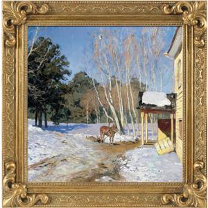 Antique Gold 12x12 Canvas Frame, Solid Wood Baroque Ornate Art Frame for Oil Paintings Prints Pictures Posters, Finished Open Back Frame, No Back & Cover (Gold)