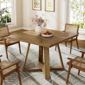 LITTLE TREE 31.5" Dining Table, Square Dining Table for 2/4, Wooden Kitchen Table, Modern Small Dinner Table for Small Space, Apartment, Dining Room, Kitchen, Living Room Natural (No Stool), 31.50" W x 31.10" D x 29.53" H