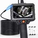 Endoscope with Light and 16.4ft Semi-Rigid Cable, Handheld Borescope 4.3'' HD 1080P, 8 Adjustable LED Lights, IP67 Waterproof Inspection Camera for Sewer, Gadgets for Men (Single 5m)