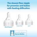 Dr. Brown's Ultra-Preemie Narrow Baby Bottle Nipple, Specialty Extra Slow Flow Rate, 100% Silicone, BPA Free, 0m+, 6 Pack