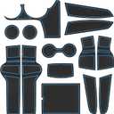 SENSHINE for Kia Sportage NQ5 Accessories 2023 2024 2025 2026 Cup Holder Insert Center Console Liner Door Slot Mats Non-Slip Cup Coaster Pad 14PCS Set for Kia Sportage Hybrid/LX/EX/SX/X-Pro (Blue)