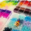 2500PCS 8mm Glass Beads Bracelet Making Kit, 96 Colors Crystal Beads for Jewelry Making, 4 Box Round Beads Suitable for Beginners
