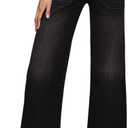  Allimy Women's High Waisted Wide Leg Baggy Front Pockets Jeans Trendy 2026 Collection (10, Black) L