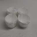 White Flower Girl Baskets for Weddings, Ivory Flower Girl Basket, Wedding Banquet Party Supplies, 8 x 5 x 3.5 Inches (4 Pcs)