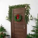 Shihanee 5 Feet Christmas Artificial Cedar Garlands with Metal Vintage Bell on Rope Realistic Soft Green Cedar Garland Faux Xmas Greenery Garland for Holiday Indoor Mantle Fireplace Decor