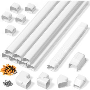 3" 25Ft Line Set Cover Kit for Mini Split Air Conditioners, Decorative Line Hide Pipe Cover for Central AC and Heat Pumps