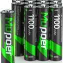 Mupoer Rechargeable AAA Batteries 16 Pack,1100mAh NiMH AAA Rechargeable Battery,1.2V Triple A Battery, High Capacity Low Self Discharge Pilas Recargables,3A Batteries for Solar Light Toy Remote