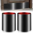 2 PCS Stainless Steel Door Kick Plate, 8" X 36" Kick Plate for Bottom of Door Self-Adhesive Doors Push Plates Dog Doores Scratch Protector for Doors Interior or Exterior(Brushed Black)