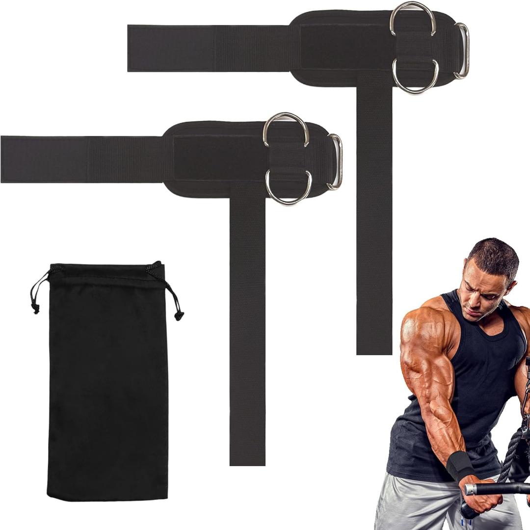 Weightlifting Straps with D Ring, Lifting Straps with D Rings Adjustable Suitable for Deadlift Fitness Weightlifting Strength Training Unisex (Black)