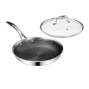 DELUXE Hybrid Ceramic Nonstick 10-Inch Fry Pan with Tempered Glass Lid, Skillet with Stay-Cool Handles, Dishwasher&Oven Safe, PFOA Free Compatible with All Cooktops