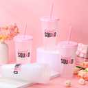 Bokon 12 Pcs Breast Cancer Awareness Cups Bulk 24 oz Reusable Party Favors Cup with Lids and Straws Breast Cancer Awareness Accessories for Charity Event Women Party Supplies(Pink)