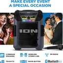 ION Block Rocker XL - Portable Bluetooth Outdoor Party Speaker, 220W, with Karaoke Microphone, Battery, 5 Speakers, Lights, Radio, USB Charging & App