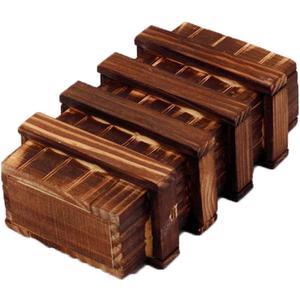 Brain Teasers, Wooden Box, Funny Props, Educational Secret Compartment Box, Portable Hidden Compartment Items for Kids Children Boys Girls
