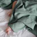 MEXXI Muslin Swaddle Blankets, 2 Pack Receiving Blankets, Breathable Soft Baby Wrap for Boys and Girls, Registry & Gift, 43 x 39 inches (Sage Green+grey)