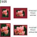 12x16 Picture Frame, Real Glass, Wood Frame with 8.5x11 Colorful Mat