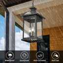 Darkaway Outdoor Pendant Lights for Porch, Extra Large 23inch Outdoor Chandelier 3-Light Hanging Lights Adjustable Hegiht Exterior Chandelier Ceiling Mount with Seeded Glass for House Patio Gazebo, 23" - 1 Pack