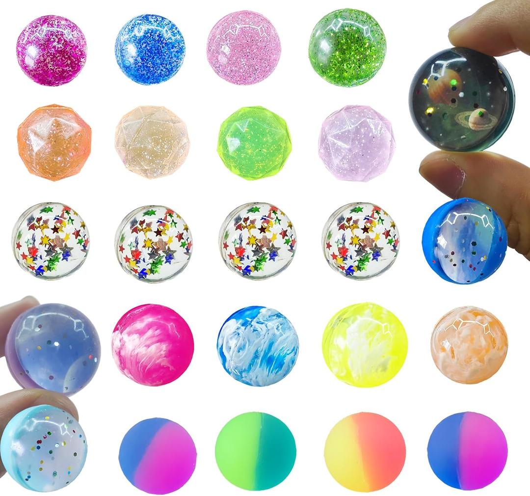 24Pcs Bouncy Balls for Kids,32mm Bouncing Balls Bulk,Goodie Bags Stuffers,Treasure Box Toys for Classroom Birthday Party Favors for Kids 3-5 4-8 8-12