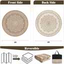 Pauwer Waterproof Outdoor Rug 6ft, Reversible Plastic Straw Patio Camping Rug, Indoor Outdoor RV Mat Carpet for Deck, Camper, Porch, Balcony, Backyard, Picnic, Floral Brown