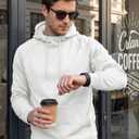 MAGCOMSEN Mens Hoodies Fleece Lined Casual Athletic Sweatshirts Pullover with Kangaroo Pocket (White, XXXL)