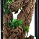 REPTI ZOO 18" x 18" x 36" Front Opening Chameleon Cage with 3-Sided Metal Mesh, 50 Gallon Screen Vertical Terrarium with Background Sticker, Tall Enclosure for Chameleon, Tree Frog, Arboreal Reptiles