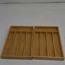 Bamboo Utensil Organizer for Kitchen Drawers, Utensil Tray and Cutlery Silverware Holder,Wood Drawer Dividers with 5 Slots2 pack