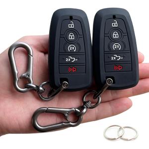 TANDRIVE Key Fob Cover for 2026 2025-2017 Ford F150 F250 F350 F450 F550 F650 F750, 5 Button, Silicone, 2-Pack, Black And Black