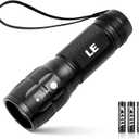 Lighting EVER LED Flashlights High Lumens, Small Flashlight, Waterproof, Adjustable Focus Flash Light for Outdoor, Emergency, AAA Batteries Included, Tactical & Camping Accessories (Black)