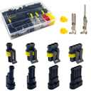 352Pcs Waterproof Car Electrical Connector Terminals Automotive Electrical Wire Connector Plug Kit 1/2/3/4 Pin Connectors Male and Female