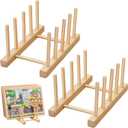 Barydat 2 Pcs Wooden Puzzle Display Stand Jigsaw Holder Rack Puzzle Pot Lid Storage Organizer Shelf for Playroom Decor Craft Collection Lovers