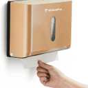 Adhesive Paper Towel Holder for Bathroom: Multifold/Trifold/C Fold Paper Towel Dispenser for Compact Commercial Toilet, Restaurant