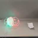 Leinuosen 4 Pack 7.87" Outdoor Christmas Ball Lights, Hanging LED Sphere String Light with Metal Frame Multicolor Globe Lights for Holiday Garden Tree Patio Yard Party Outdoor Decor (Red Green)