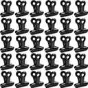 Boao 100 Pieces Metal Clips 0.87 Inch Black Mini Hinge Clips Small Binder Paper Clamps for Food Bags, Clipboard, Poster, Paper Pictures Organizers, Crafts Hanging Art, Home and Office(Black)