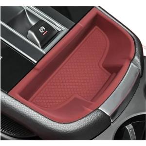 Silicone Car Center Storage Box Cup Holder Compatible for Porsche Macan 2022 2023 2024 Soft Central Console Organizer Protector(1pc R Center Box)