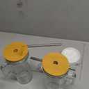 Birity 24oz Glass Cups with Lids and Straws,Glass Tumbler with Handle,2 setReusable Glass Ice Coffee Cups with Lid and Straw for Smoothies,Tea,Juice,Boba Cup for Cold & Hot Drinks,Travel Cup