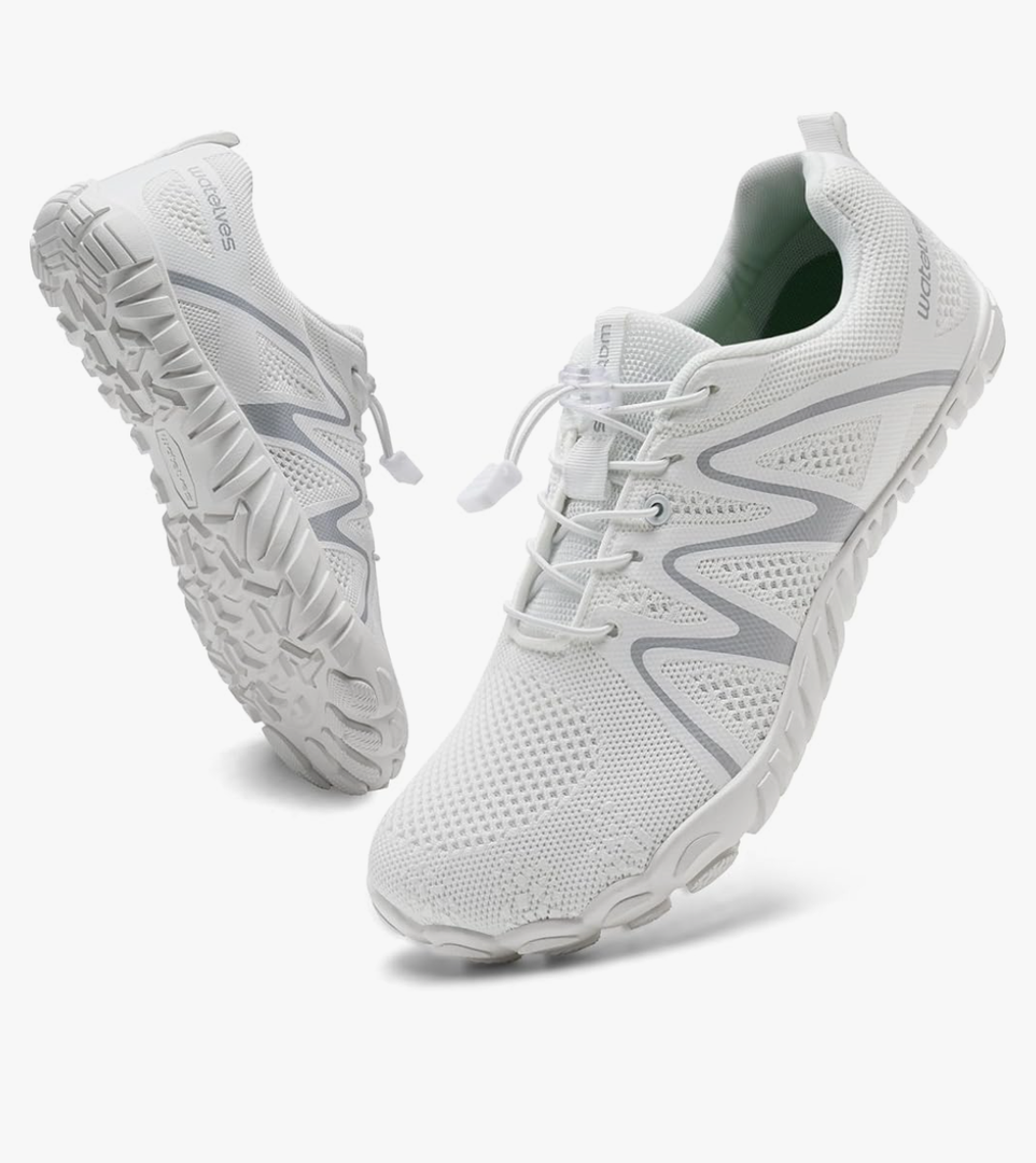 WateLves Barefoot Water Shoes Women Men Breathable Wide Width Toe Box Beach Walking Shoes Comfortable Slip On Minimalist Sneakers for Travel Hiking 12 Women / 10,5 Men, White