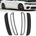 ROCCS 4PCS LED White Side Marker Lights Compatible with Dodge Charger SRT Hellcat Scat Pack 2015-2023 Front Rear Bumper Turn Signal Light,OEM part number 68214405AA/68214404AA/68214127AA,Smoked Lens