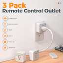 Remote Control Outlet Plug, TESSAN Wireless Light Switch Kit Indoor for String Lights, Lamps, Home Small Appliances, Wireless Power Socket 100ft RF Range, 15A/1875W (1 Remote and 3 Outlets)