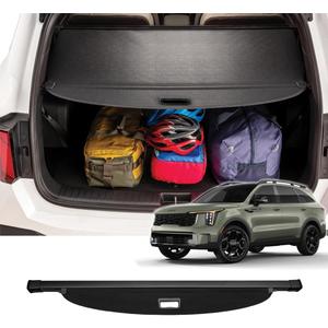 Cargo Cover Compatible with Kia Sorento/Hybrid/Plug-in Hybrid 2021-2025 Retractable Security Shade Shield Tonneau Cover Luggage Privacy Screen Black