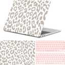 Compatible with MacBook Air 13 inch Case,2020 2019 2018 Release,(A2337 M1 A2179 A1932),with Touch ID and 2 Pack Keyboard Protectors,Laptop Plastic Hard ShellGrey Leopard Cheetah Pattern