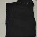 High Stretch Skinny Jeans in Pure Black, High-Waist with Button Details for All Seasons, Small