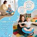 21" L  19" W Large Size Spinning Chair for Autistic Kids, Toddler Sensory Spinning Chair, Sensory Toys Gifts for Kids with Autism & ADHD, Sit and Spin Training Body Coordination, Azure Rounded Shape